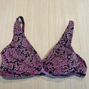 Lands' End Pink and Black Bikini Top